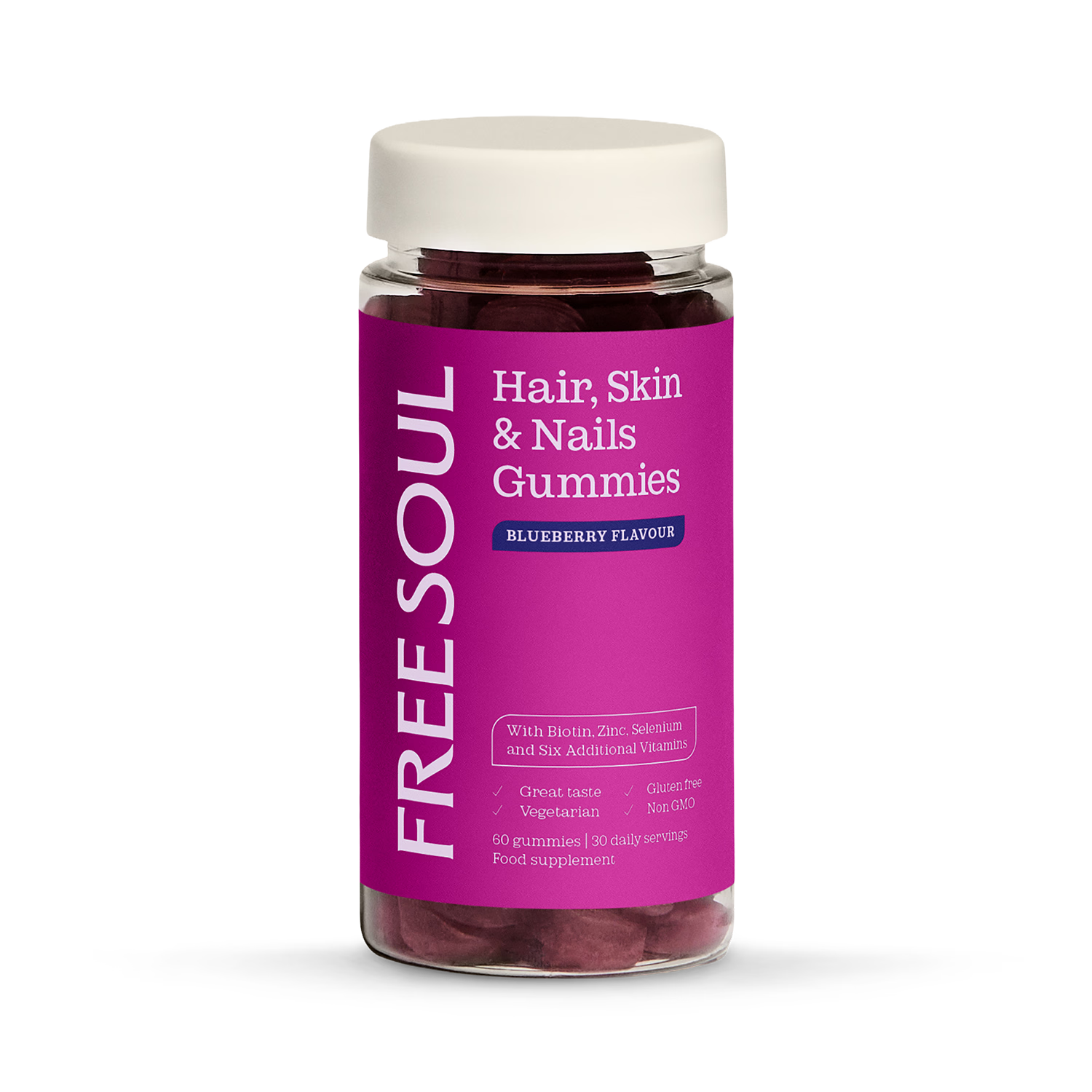 Free Soul hair skin nails gummies blueberry 60 (British brand)