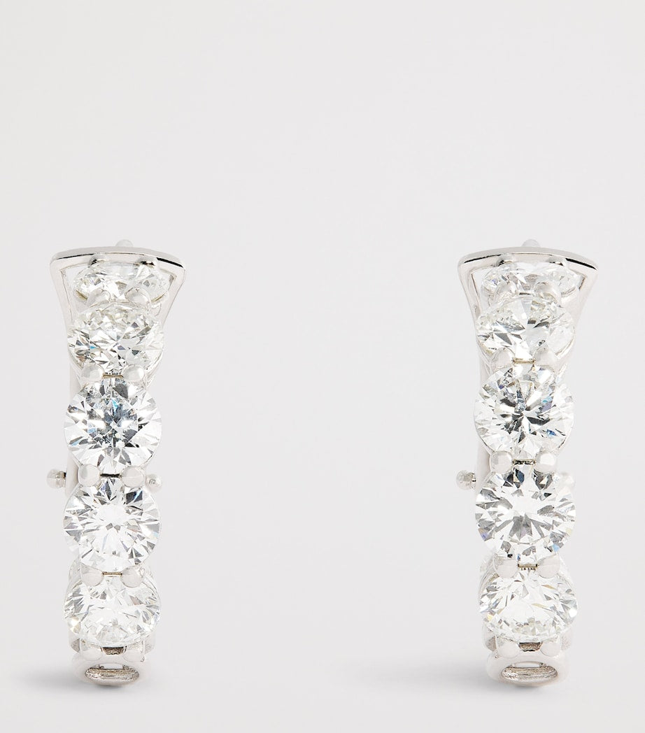 Harrods white gold diamond hoop earrings 4.54ctw (British brand)