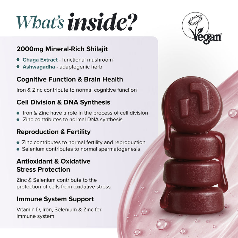 Novomins shilajit gummies strawberry flavoured 60 gummies (British brand)