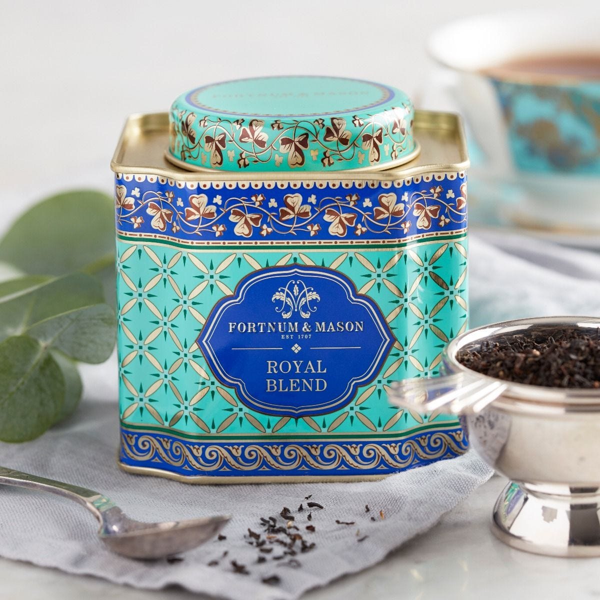 Fortnum & Mason Royal Blend loose leaf tea 125g in decorative caddy, imported from the UK