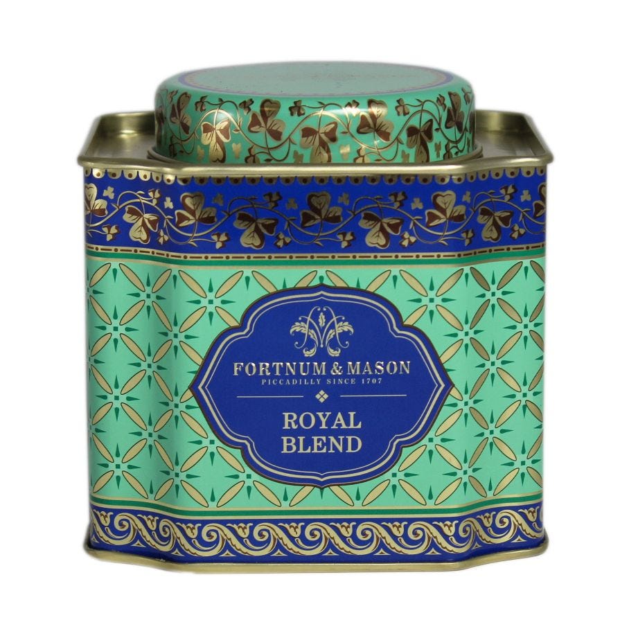 Fortnum & Mason Royal Blend loose leaf tea 125g in decorative caddy, imported from the UK