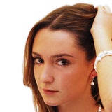 Coleman Douglas white pearl silver hoop earrings 2.5cm - British product