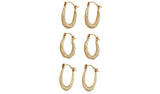 Revere 9ct gold mini creole earrings set of 3 pairs - (British brand)