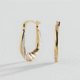 Revere 9ct gold two-tone creole hoop earrings - British product