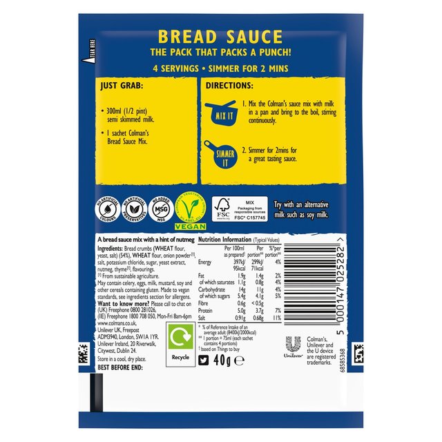 Colman's Bread Sauce Mix   40g GOODS M&S   