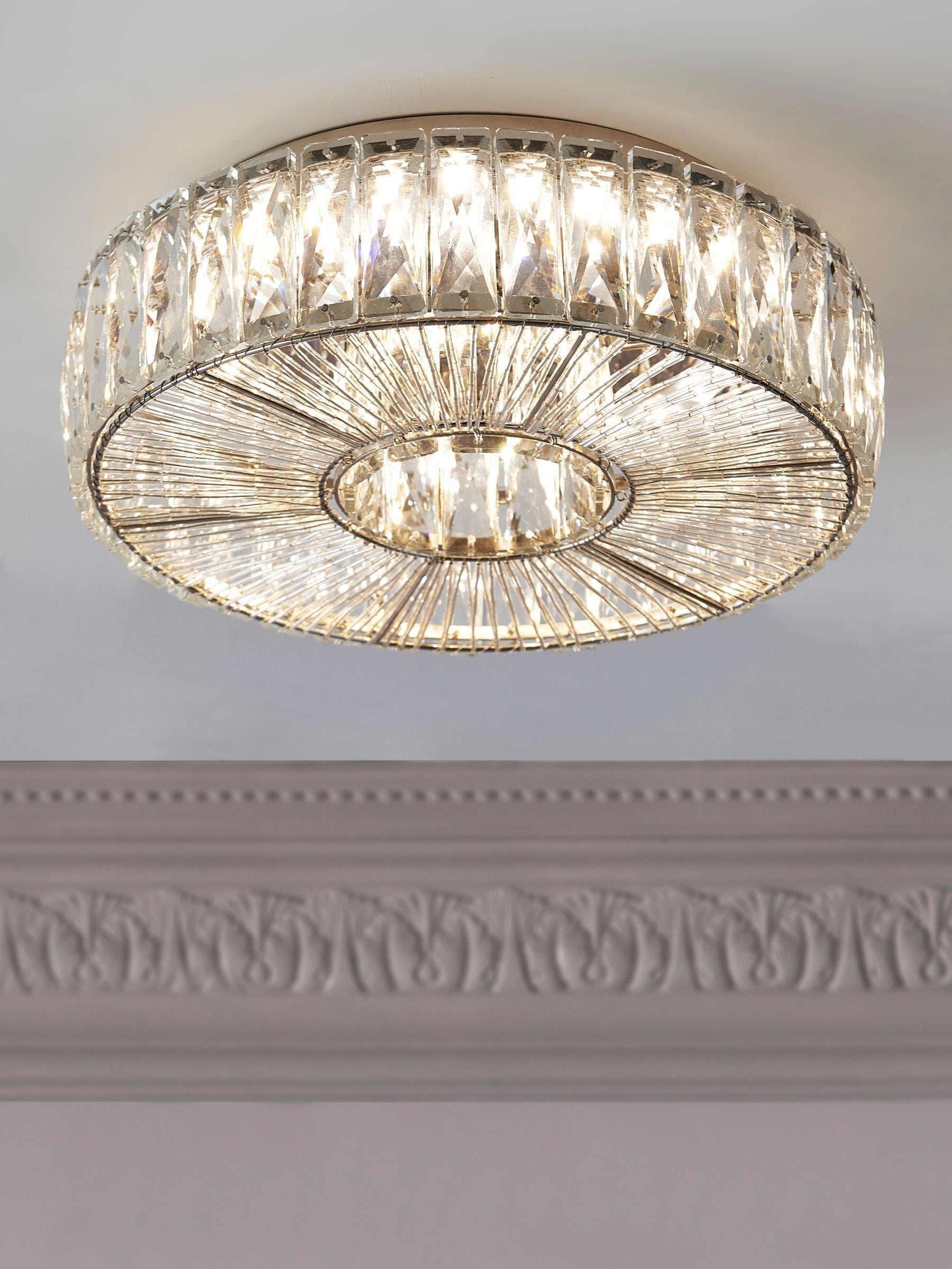 Next Clear Aria Large Flush Fitting Ceiling Light 40cm