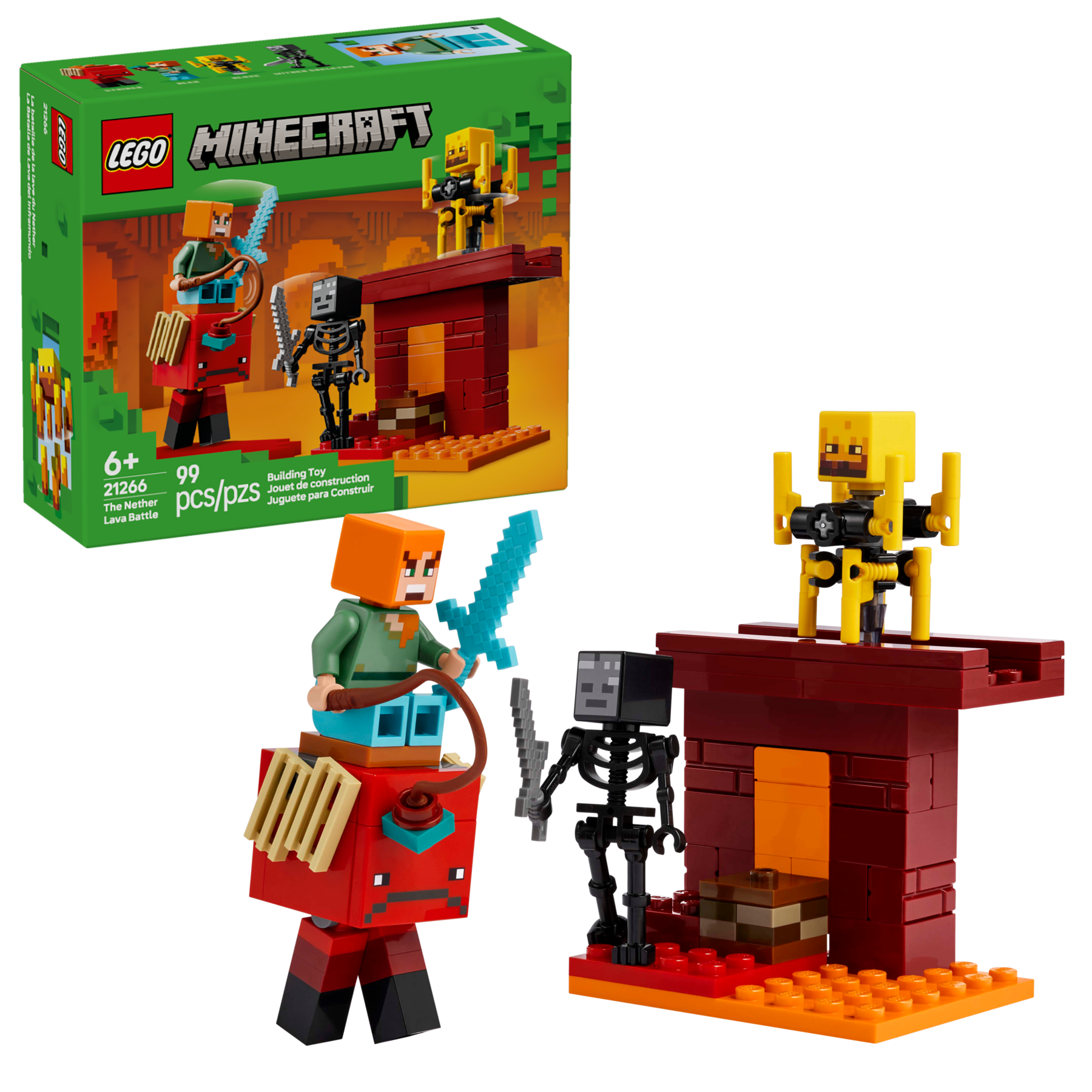 LEGO Minecraft Nether Lava Battle building set 99 pieces (British brand)