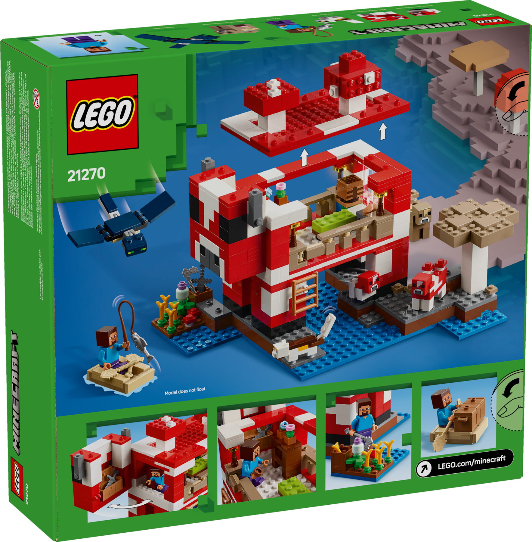 LEGO Minecraft Mooshroom House building set, imported from the UK