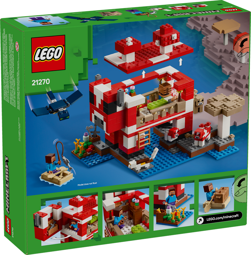 LEGO Minecraft Mooshroom House building set, imported from the UK
