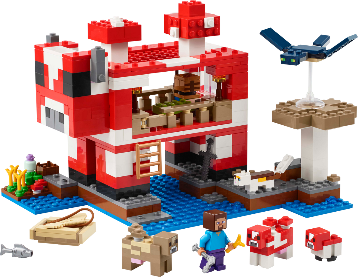 LEGO Minecraft Mooshroom House building set, imported from the UK