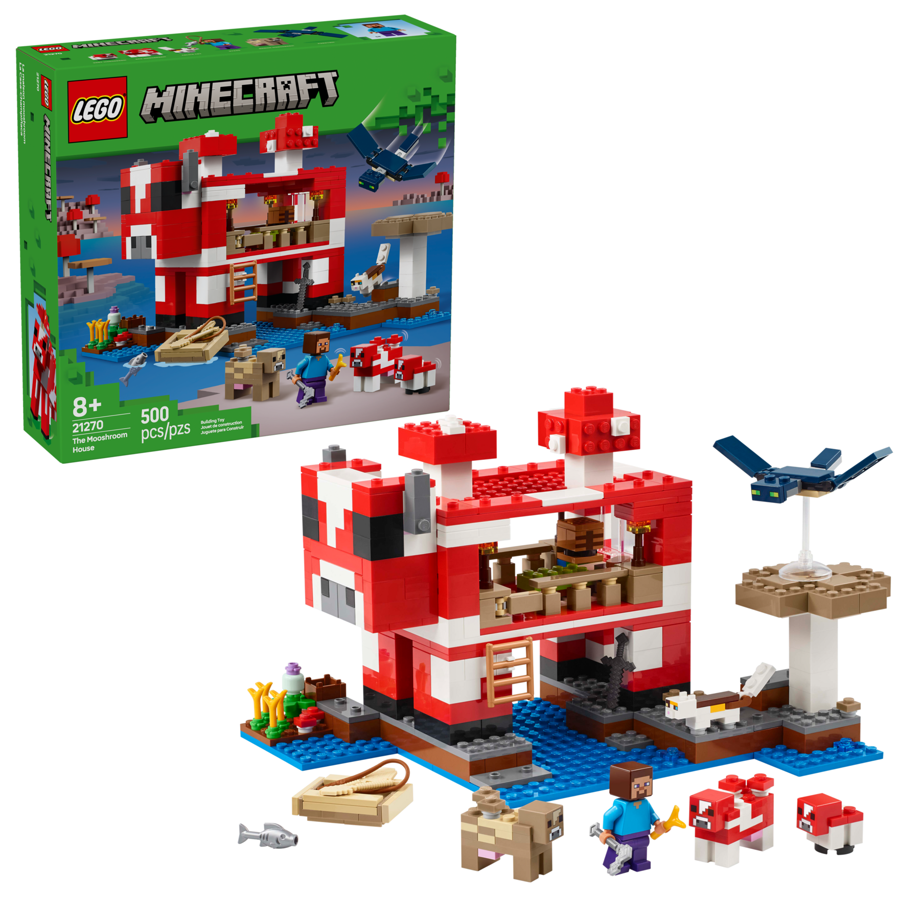 LEGO Minecraft Mooshroom House building set, imported from the UK