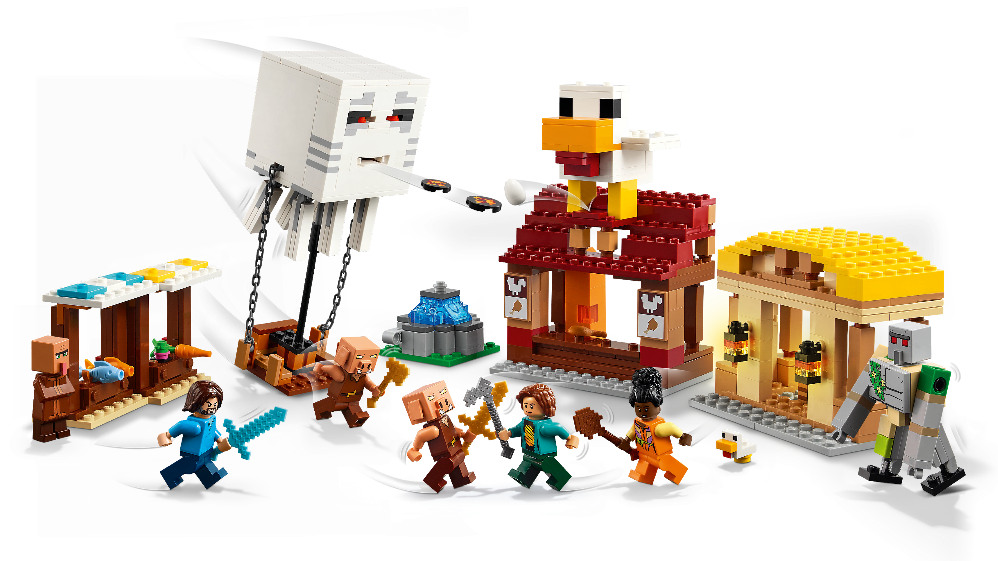 LEGO Minecraft Ghast Balloon Village Attack 555 pieces, imported from the UK