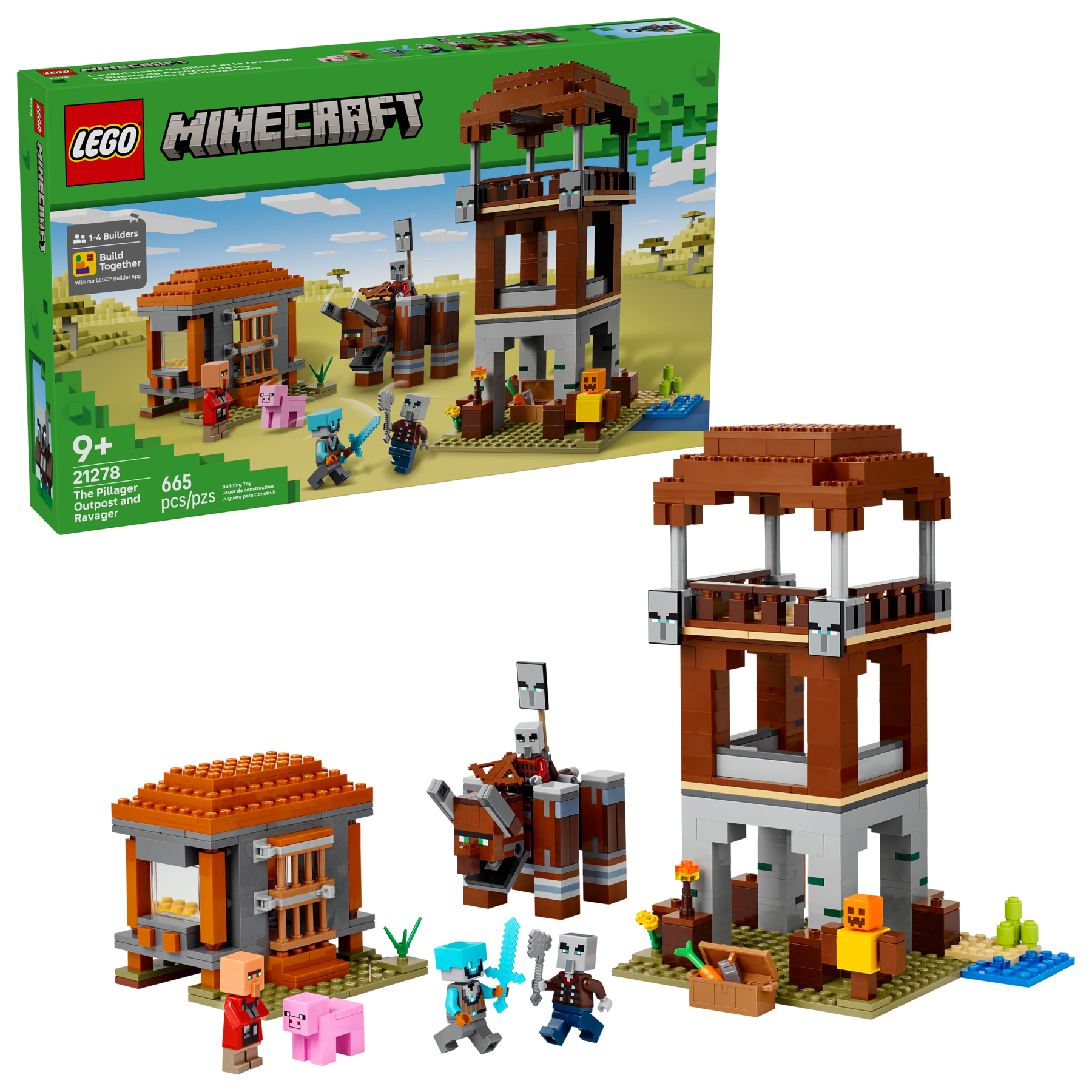 LEGO Minecraft The Pillager Outpost and Ravager 665 pieces (British brand)