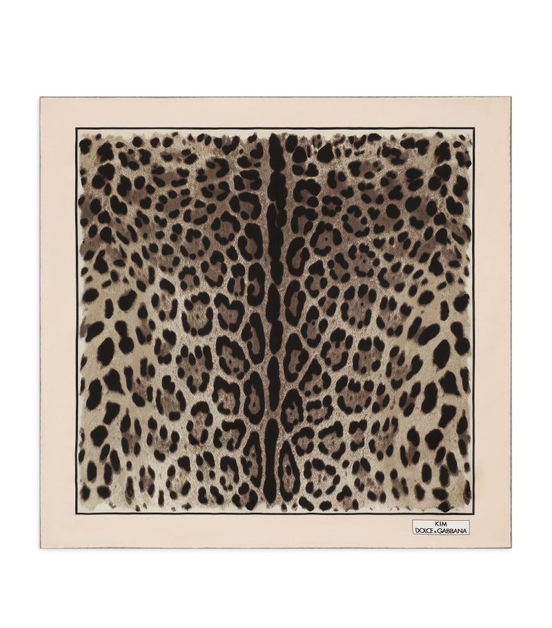 Dolce&Gabbana leopard print silk scarf 70cm, imported from the UK
