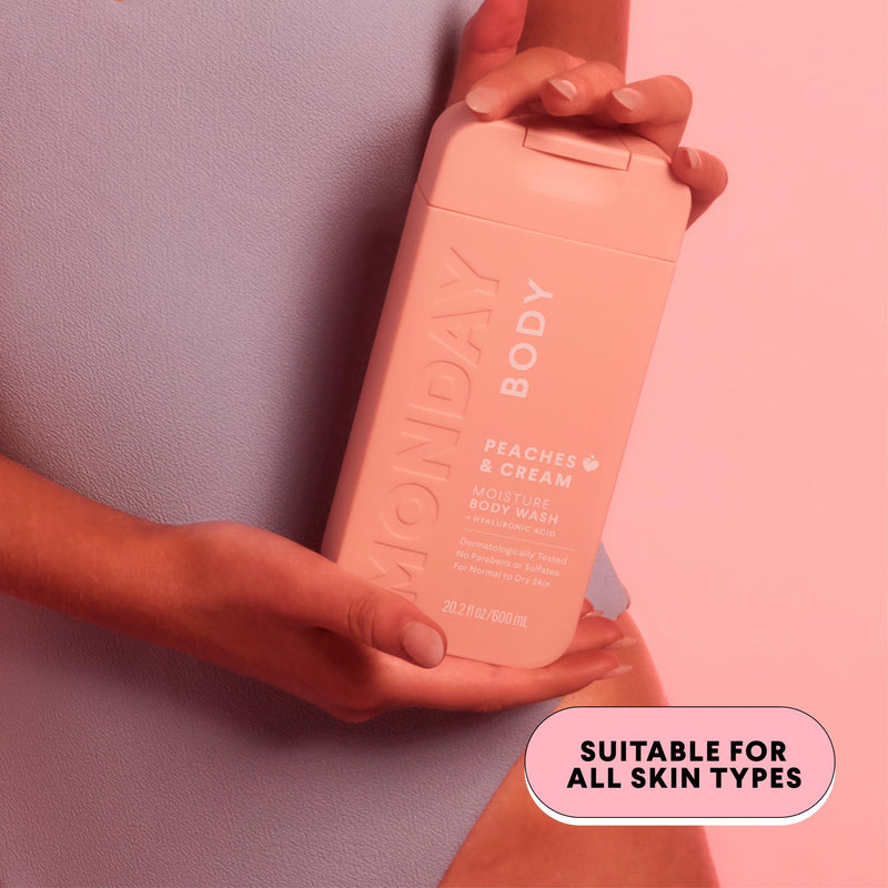 Monday body wash Peaches & Cream 500ml, imported from the UK