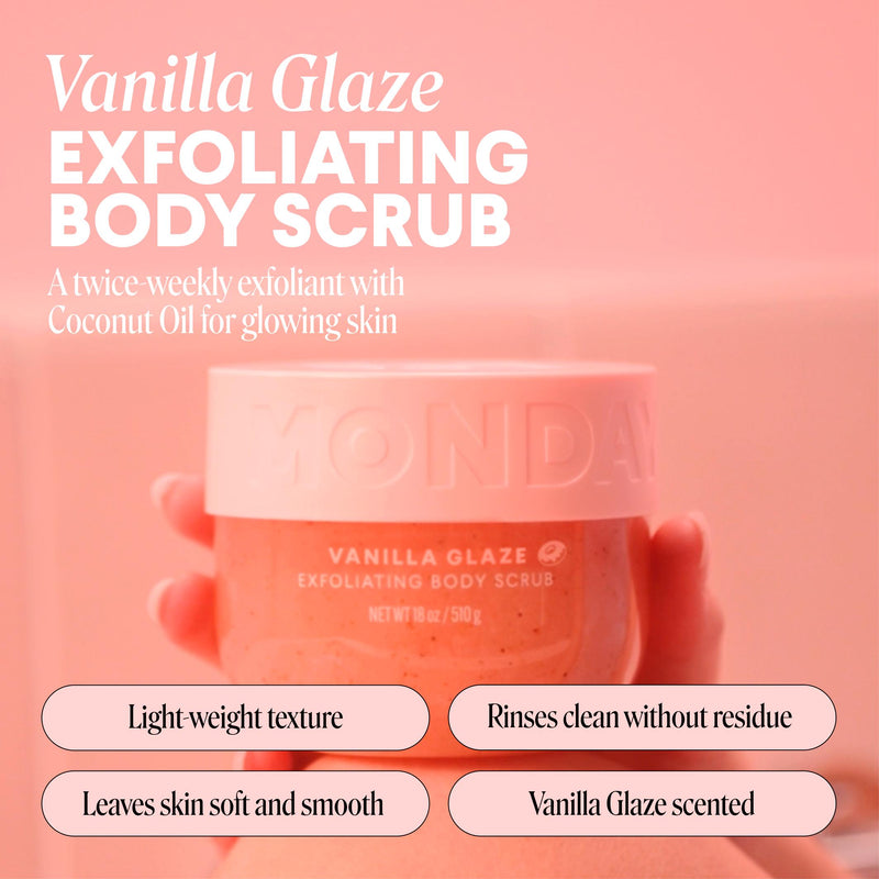 Monday Haircare Vanilla Glaze body scrub 510g, imported from the UK