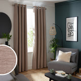 Habitat Chenille Eyelet Curtains in Oatmeal, 168x183cm, UK version