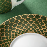 Fortnum's green bone china coffee cup and saucer, UK version