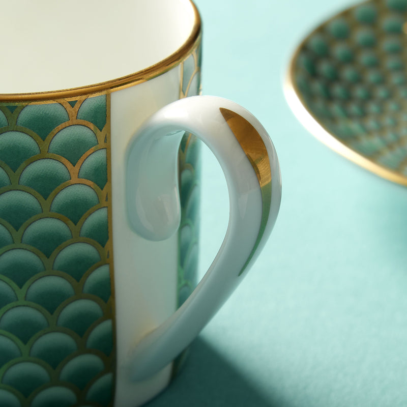 Fortnum's eau de nil coffee cup and saucer - British product