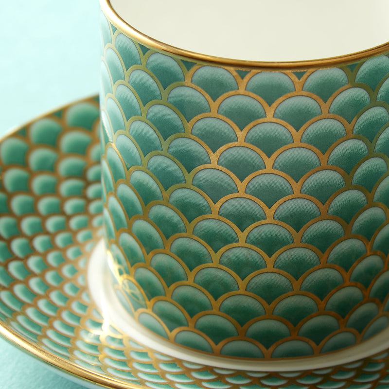 Fortnum's eau de nil coffee cup and saucer - British product
