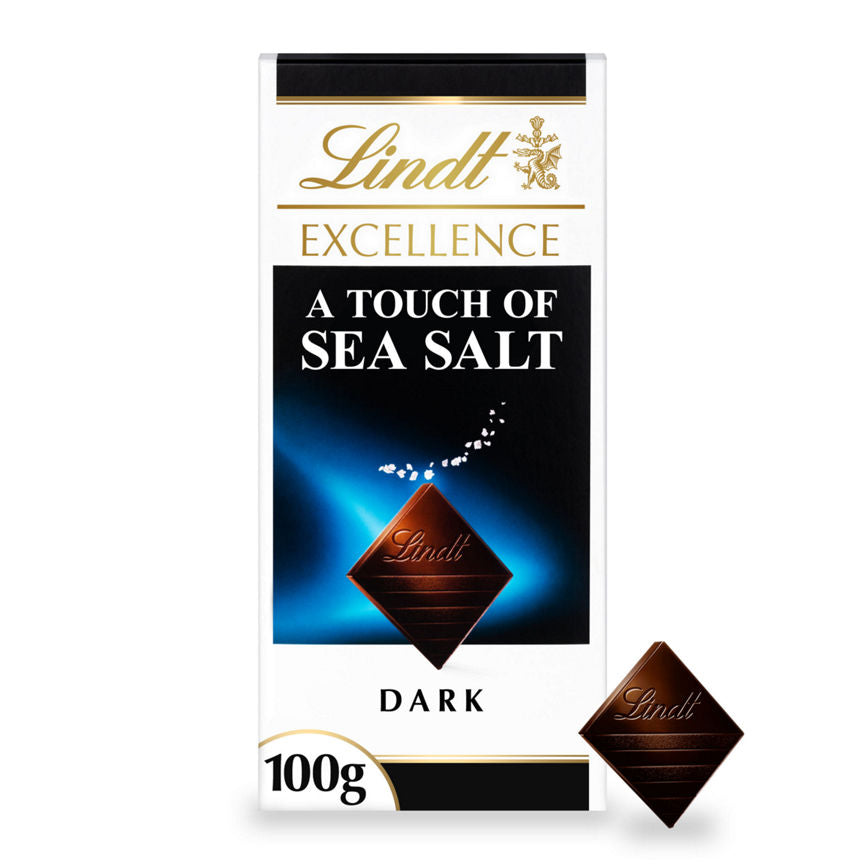 Lindt Excellence Dark Sea Salt Chocolate Bar 100g GOODS ASDA   