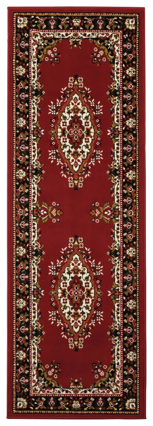 Argos Home Traditional Red Cut Pile Runner 67x200cm, UK version