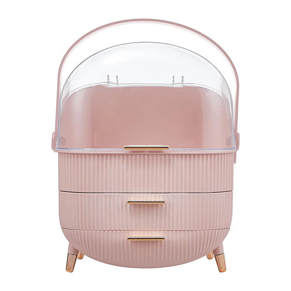 Livingandhome pink makeup storage box with 2 drawers (British brand)