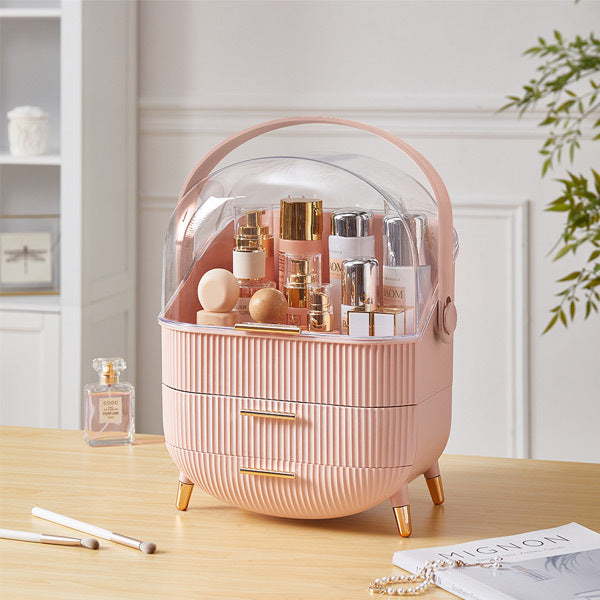 Livingandhome pink makeup storage box with 2 drawers (British brand)