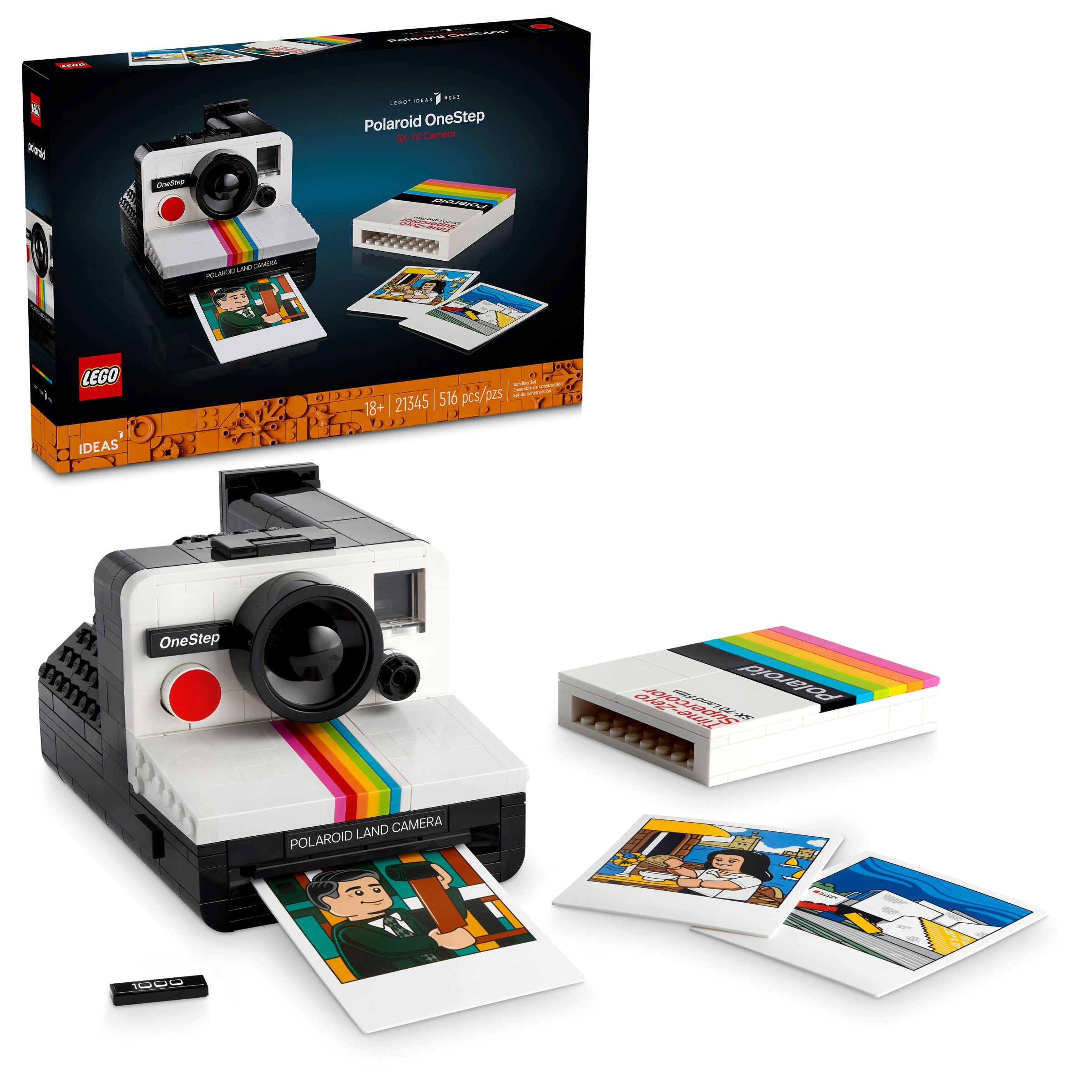 LEGO Ideas Polaroid OneStep SX-70 Camera model 516 pieces, imported from the UK