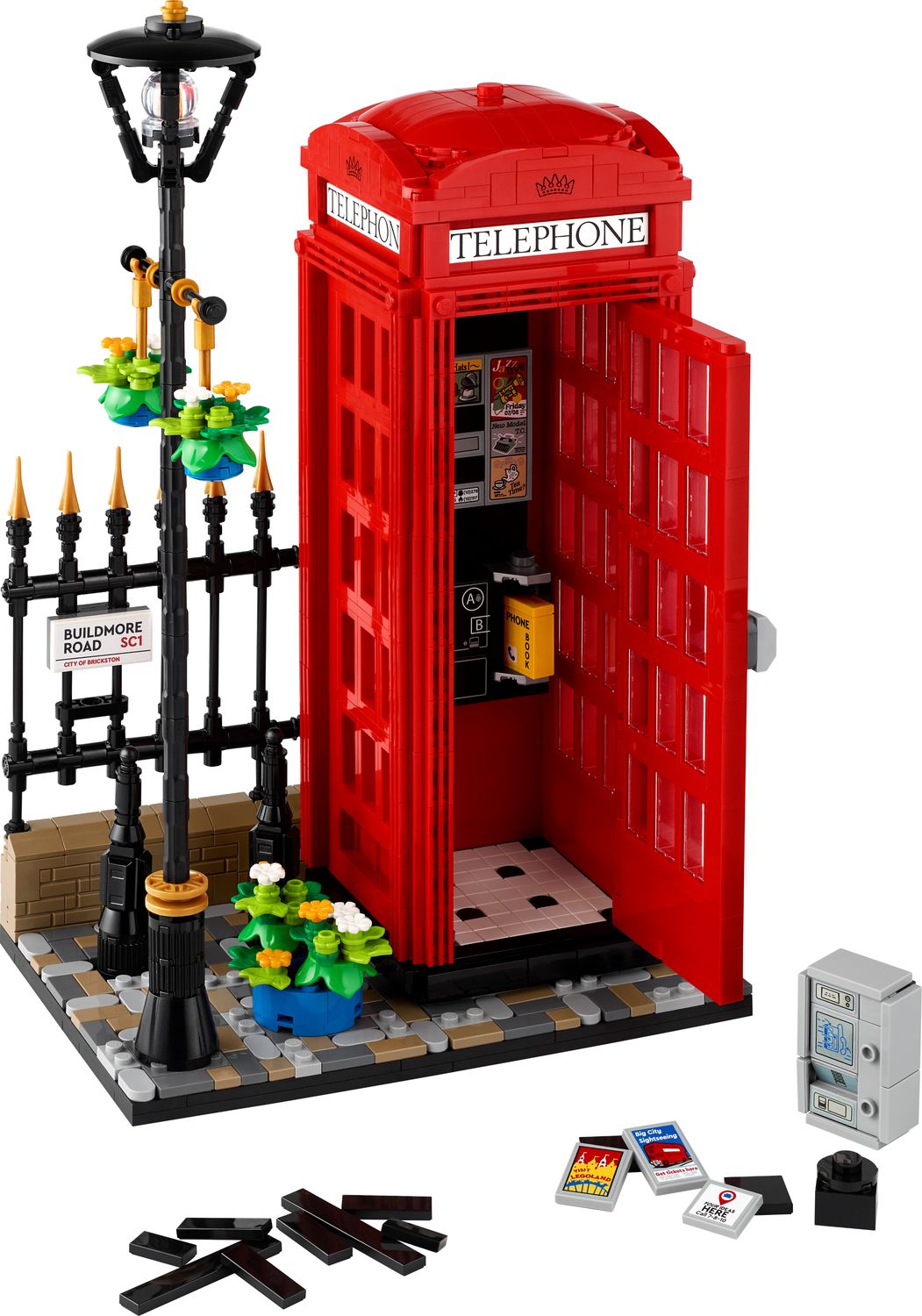 LEGO Rød London telefonboks 1460 deler, importert fra Storbritannia