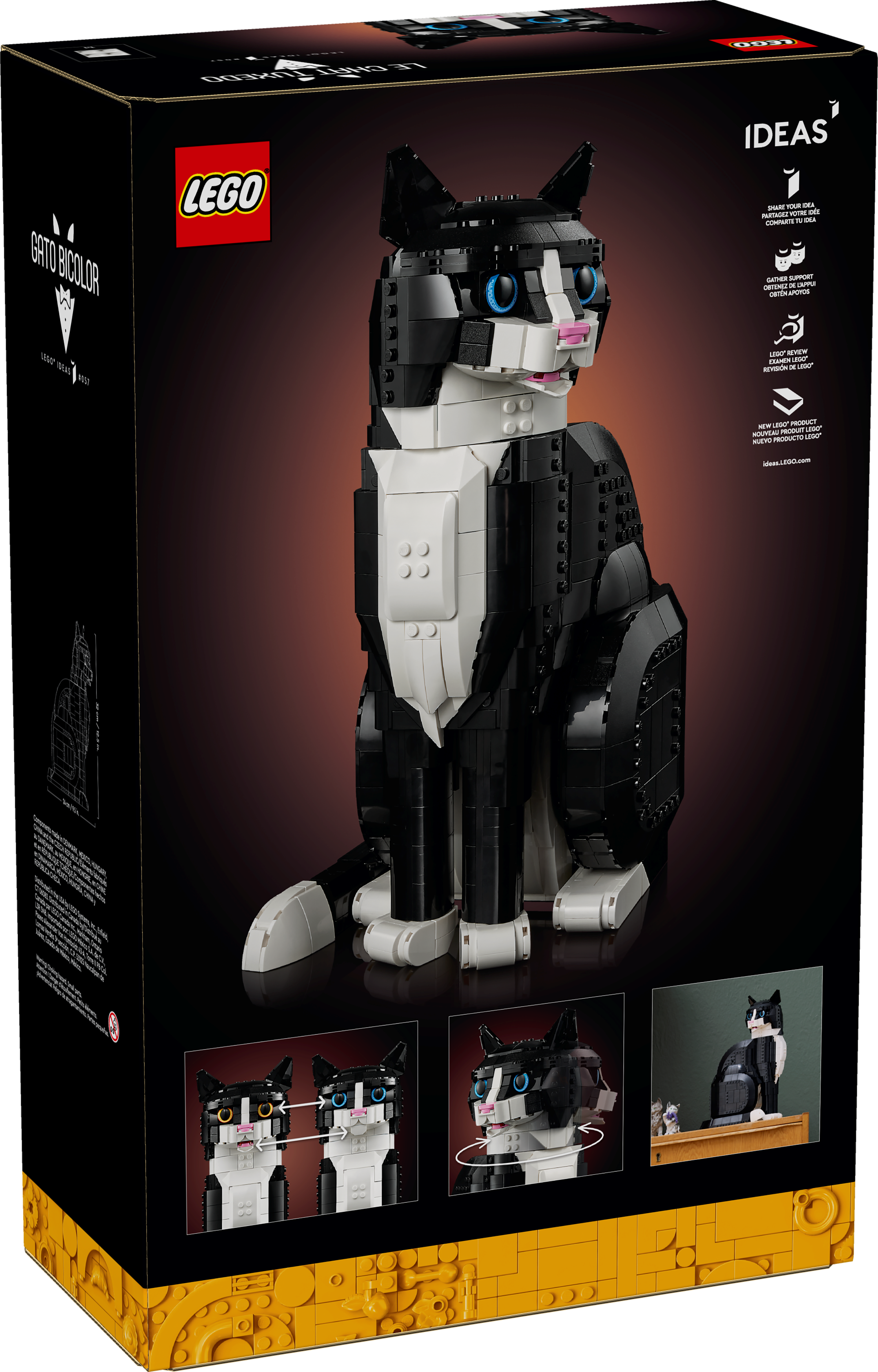 LEGO Ideas Tuxedo Cat building set 1710 pieces (British brand)
