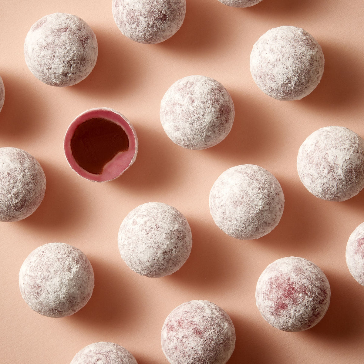 Fortnum's pink Marc de Champagne truffles drum 250g (British brand)
