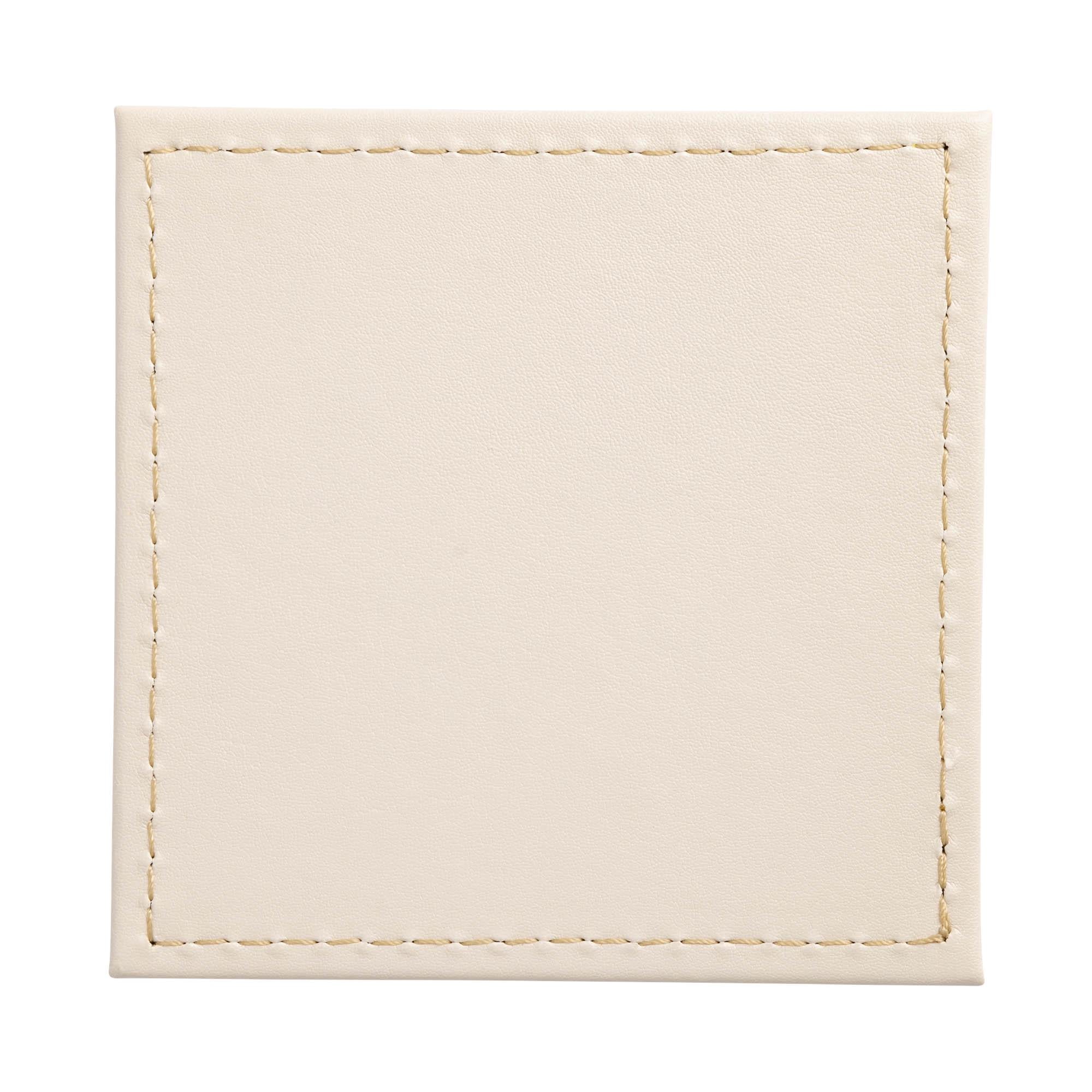 Habitat Faux Leather Reversible Natural Coasters 4pk GOODS Sainsburys   