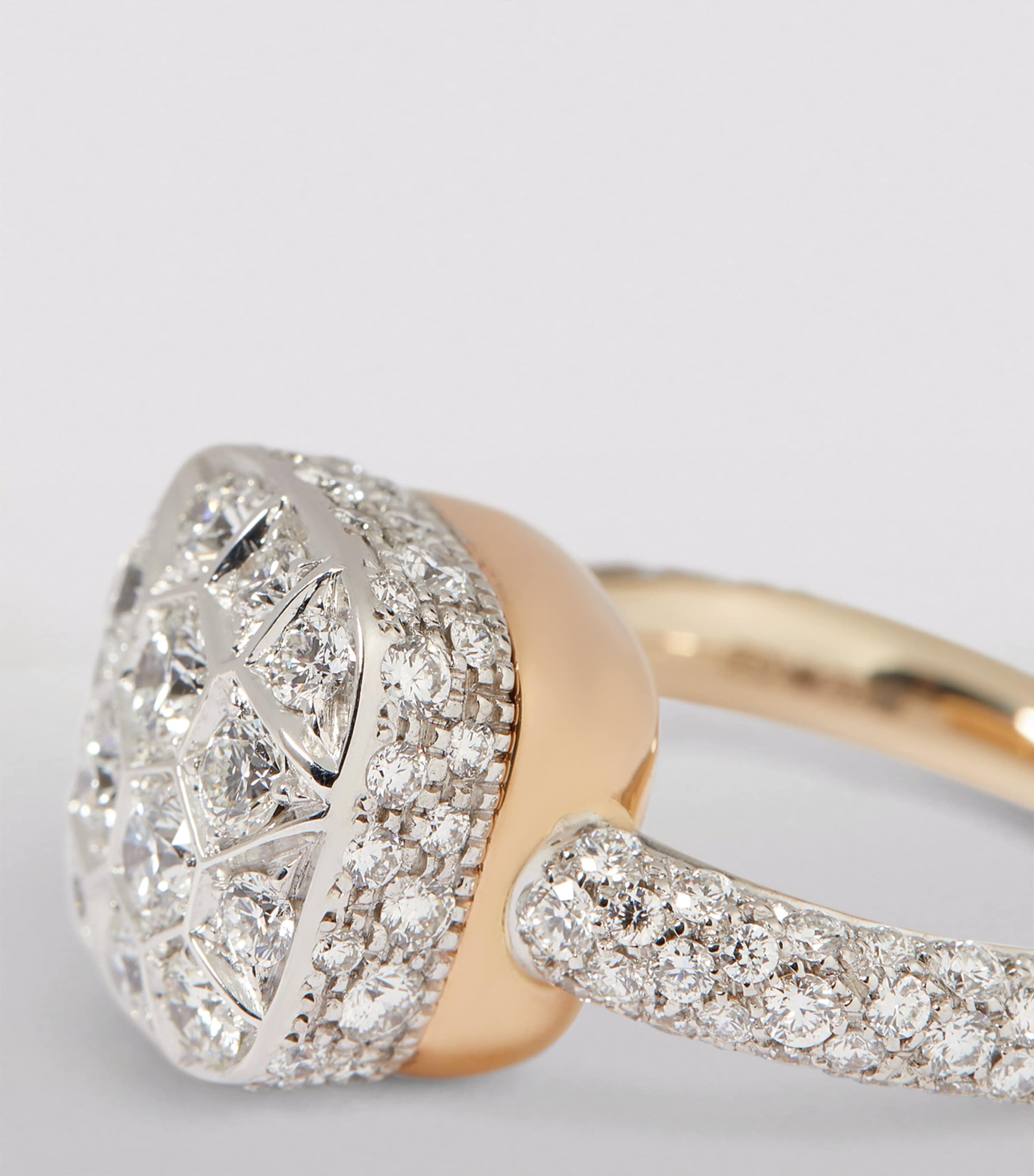 Pomellato Nudo solitaire ring with diamonds - British product