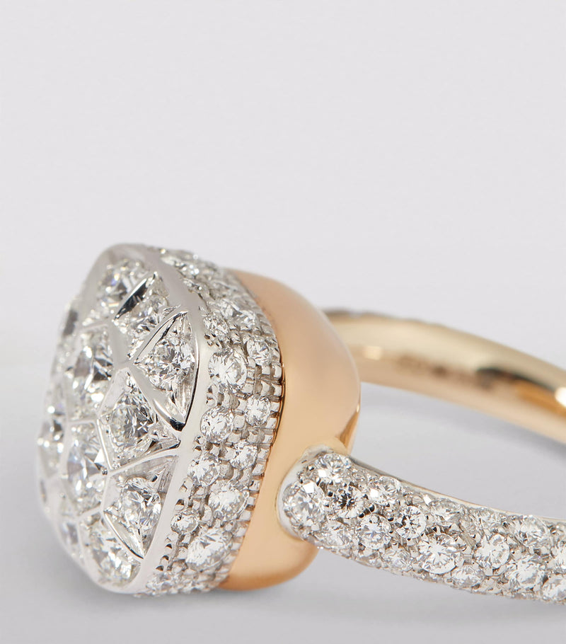 Pomellato Nudo solitaire ring with diamonds - British product