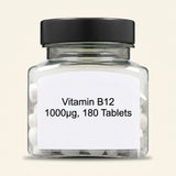 Holland & Barrett vitamin B12 slow release supplement 180 tablets, imported from the UK