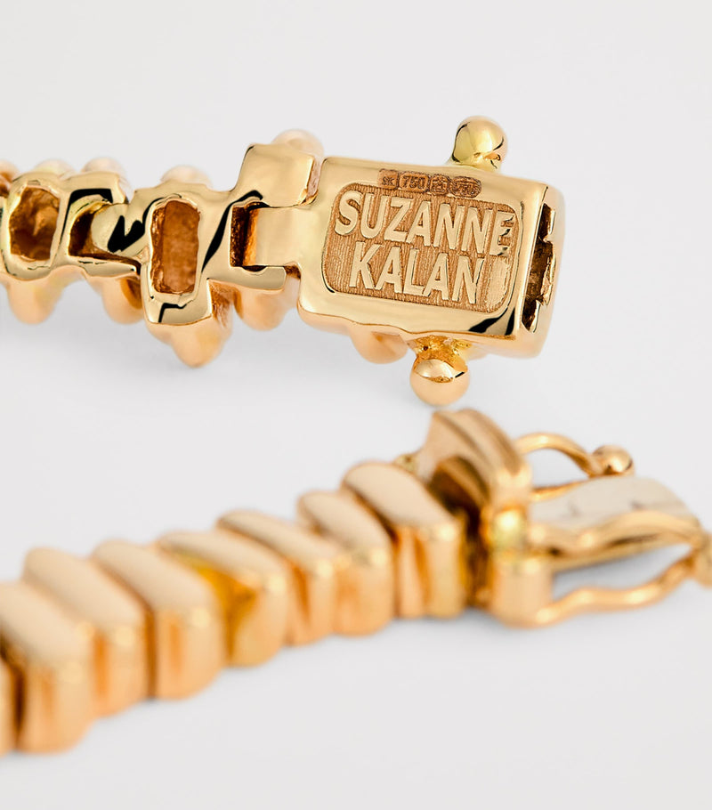 Suzanne Kalan rose gold golden tennis bracelet, imported from the UK