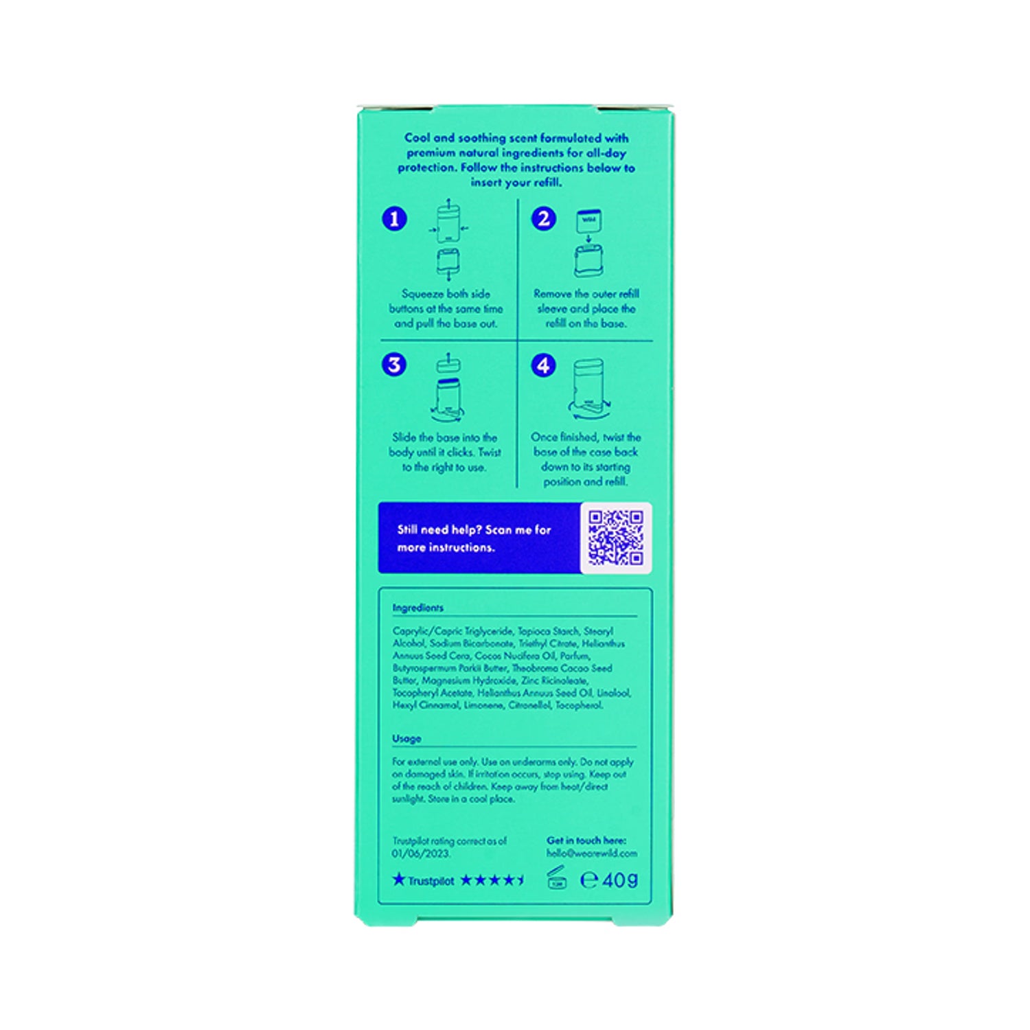 WILD Fresh Cotton & Sea Salt deodorant starter pack - British product