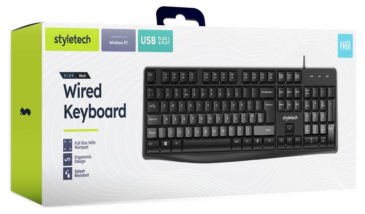StyleTech K100 wired keyboard black (British brand)