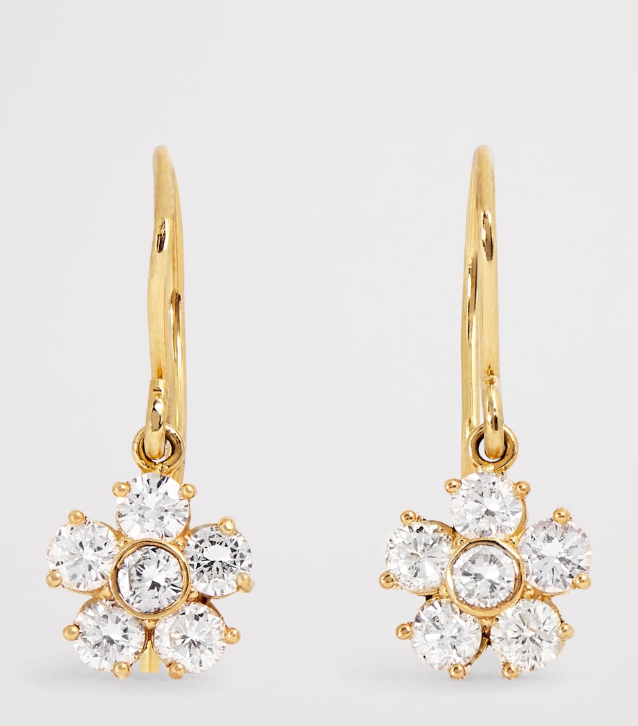 Jennifer Meyer large yellow gold and diamond Edith earrings - British product