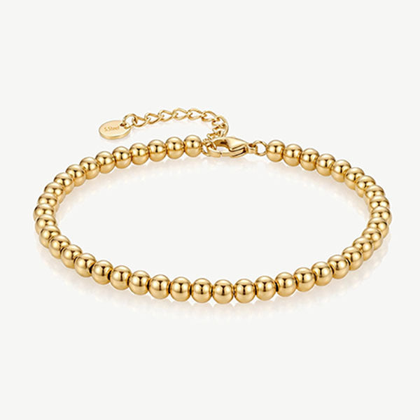 MUCHV 3mm ball bracelet in 18k gold (British brand)