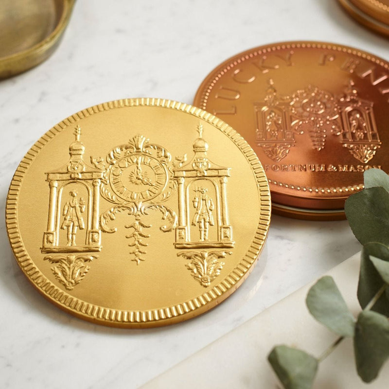 Fortnum & Mason Lucky Penny chocolate coin 90g, UK version