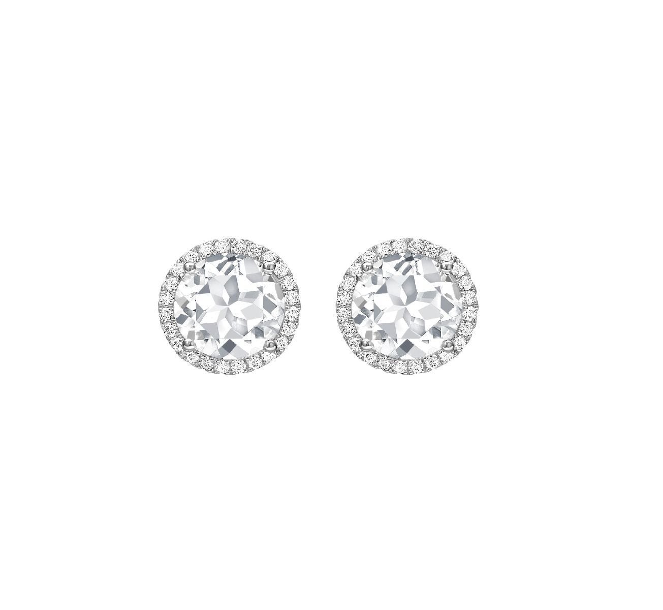 Kiki McDonough Grace topaz diamond stud earrings 18ct white gold (British brand)