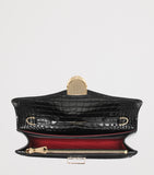 Aspinal of London Mayfair croc-embossed leather clutch bag - British product