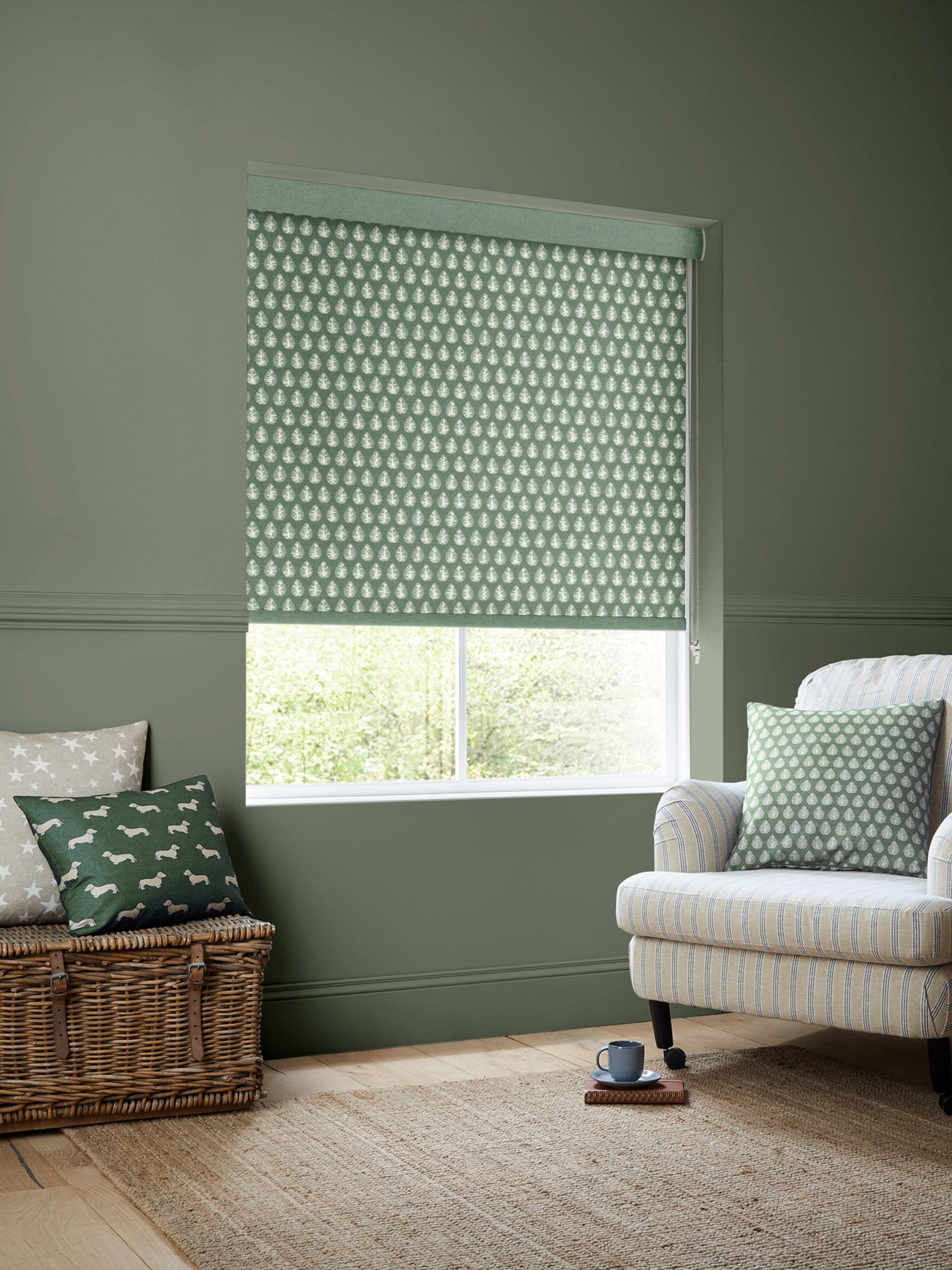 Emily Bond Sage Jaipur roller blinds (British brand)