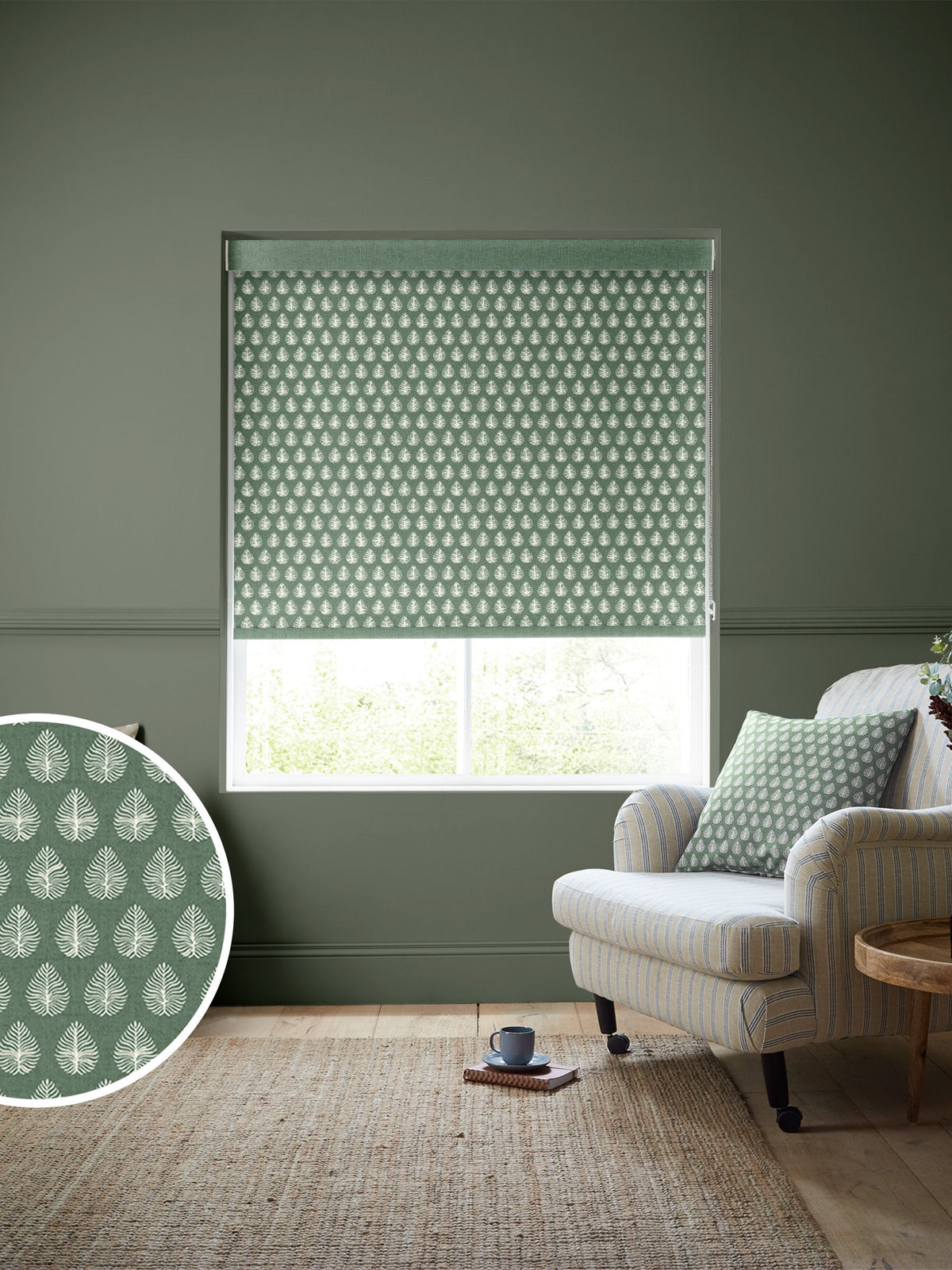 Emily Bond Sage Jaipur roller blinds (British brand)