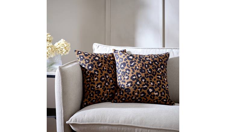 Argos Home leopard print cushion covers 43x43cm, imported from the UK
