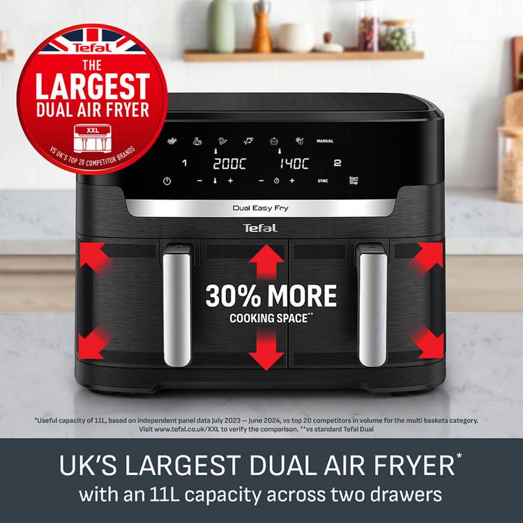 Tefal Easy Fry Dual XXL air fryer 11L, UK version