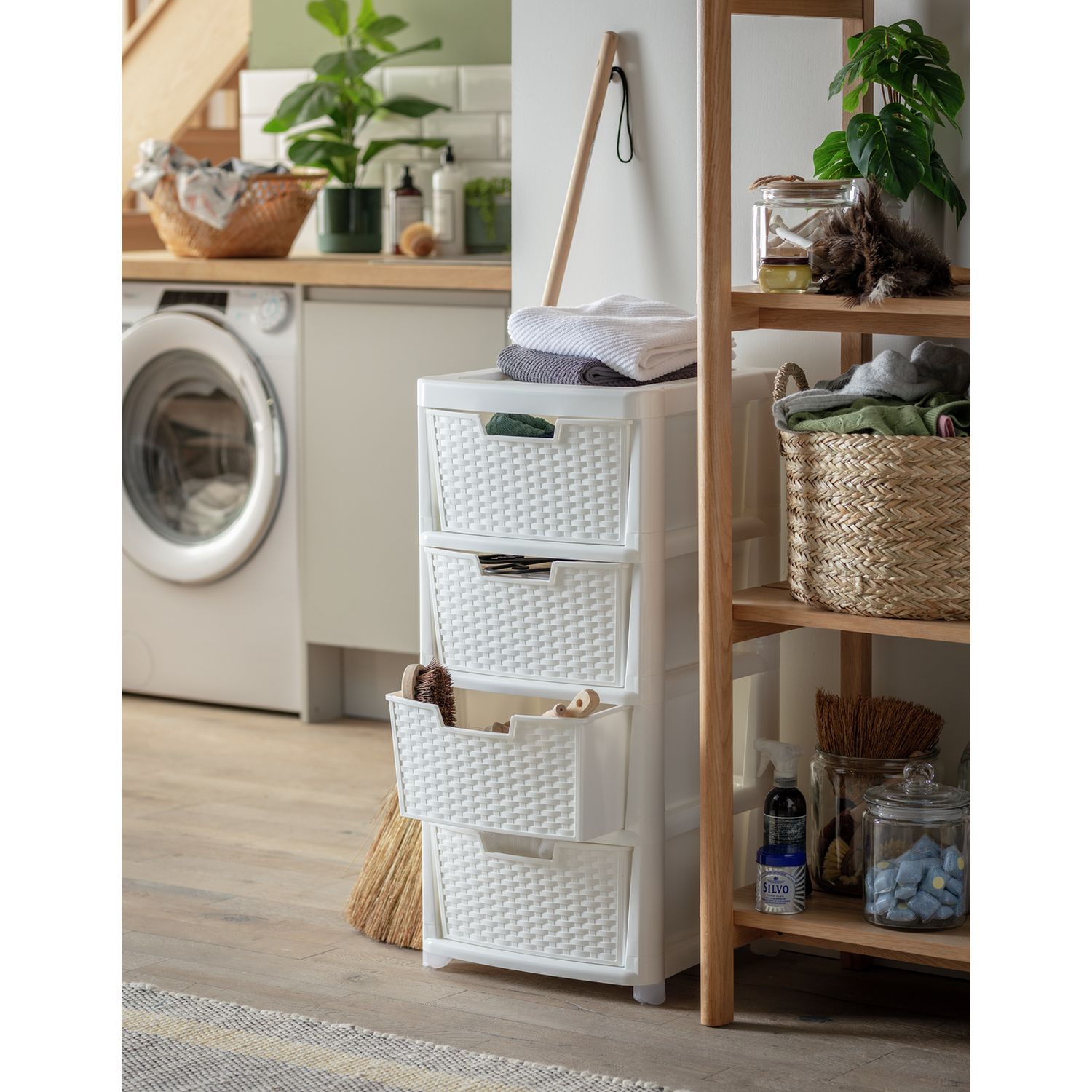 Argos Home rattan storage tower white 80L - British product