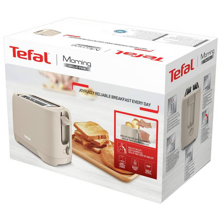 Tefal Morning 2 slice toaster in cream, UK version